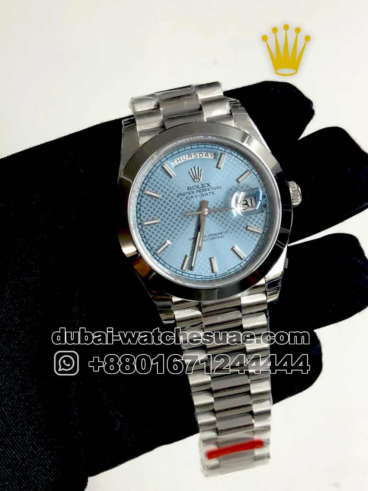 Rolex day date 40mm ice blue face Replica Watches in Kuwait