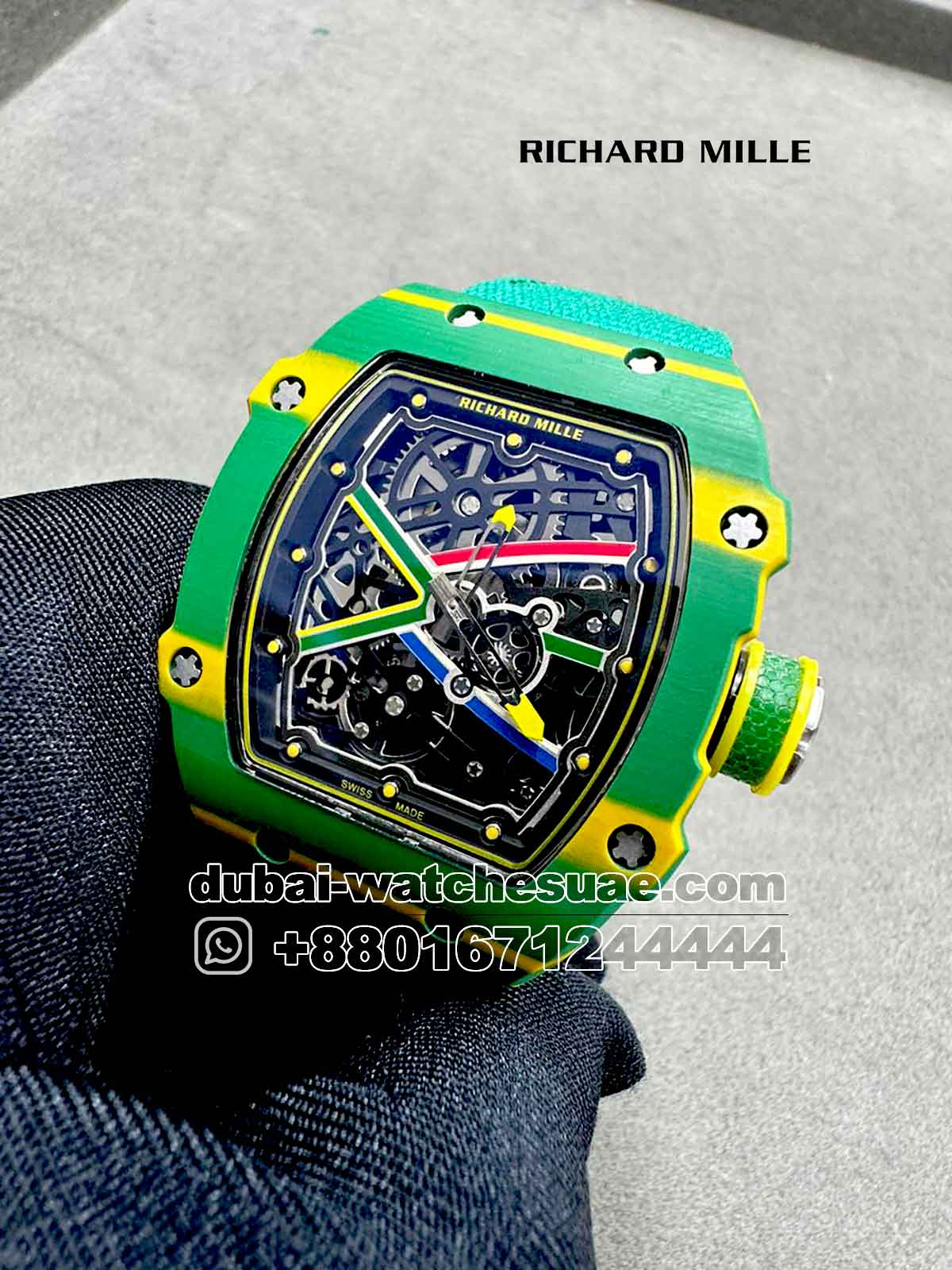 Richard Mille RM 67 02 Green With Green Fabric Strap Copy