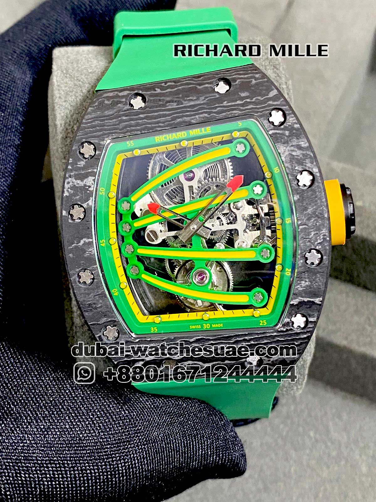 Richard Mille RM 59 01 Carbon Green Replica Watches in Kuwait